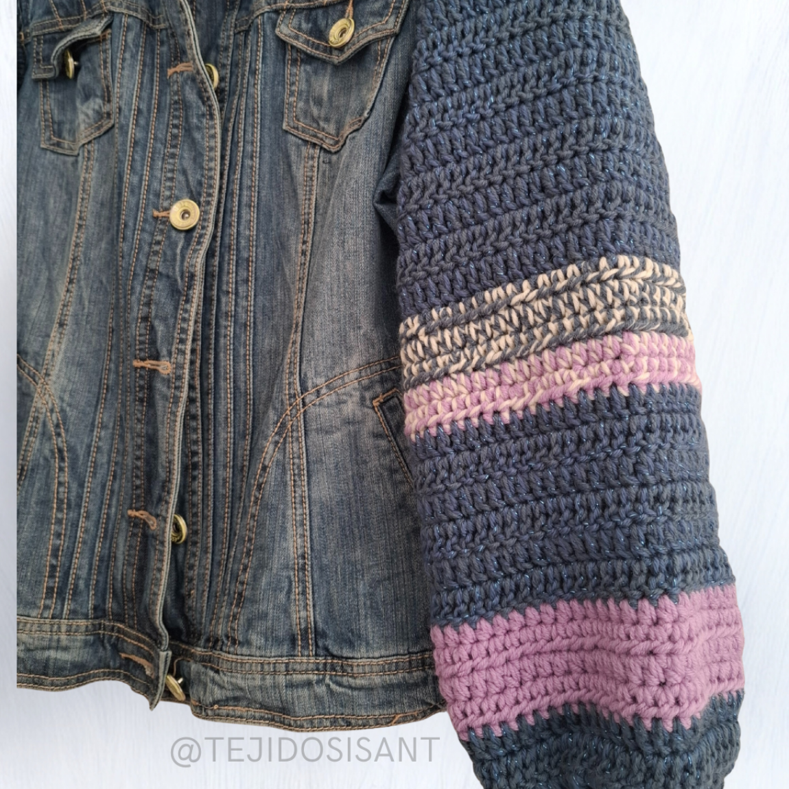 Chaqueta lanera azul/lila
