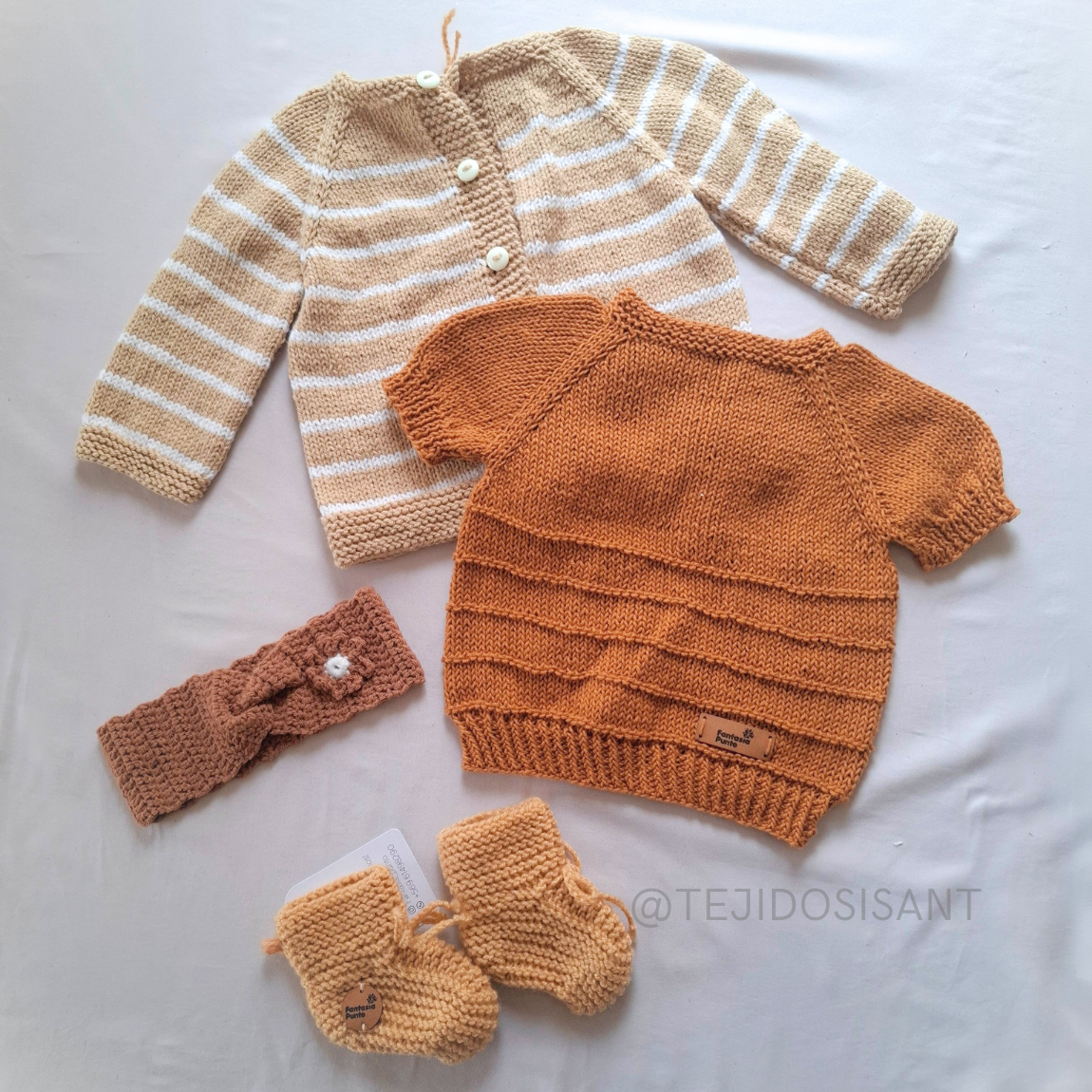 Chaleca beige/blanco