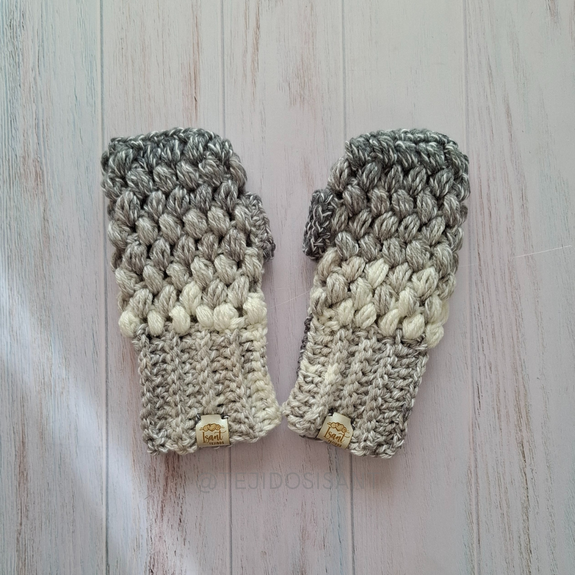 Mitones gris/blanco