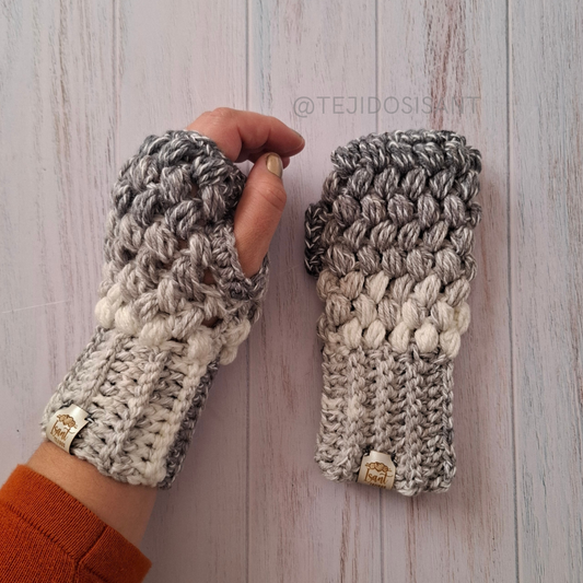 Mitones gris/blanco