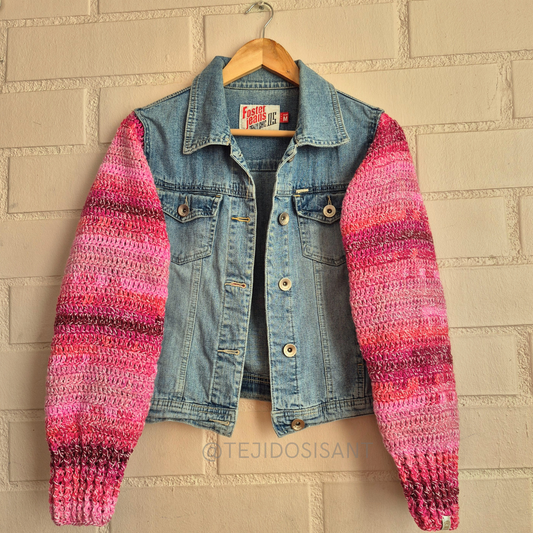 Chaqueta lanera rosa/fucsia