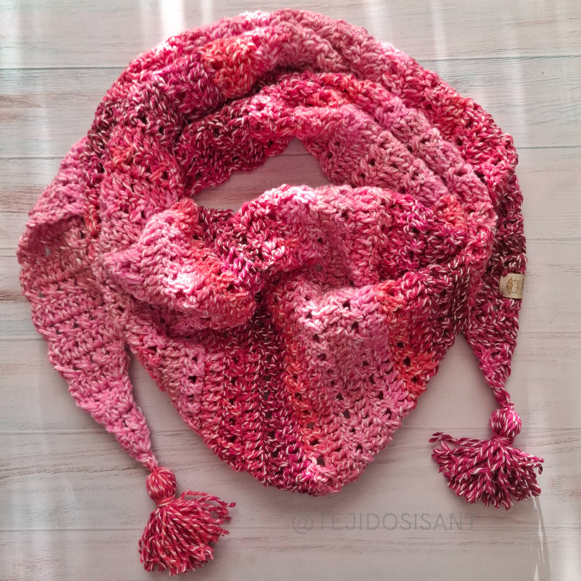 Pañoleta matizada rosa/fucsia