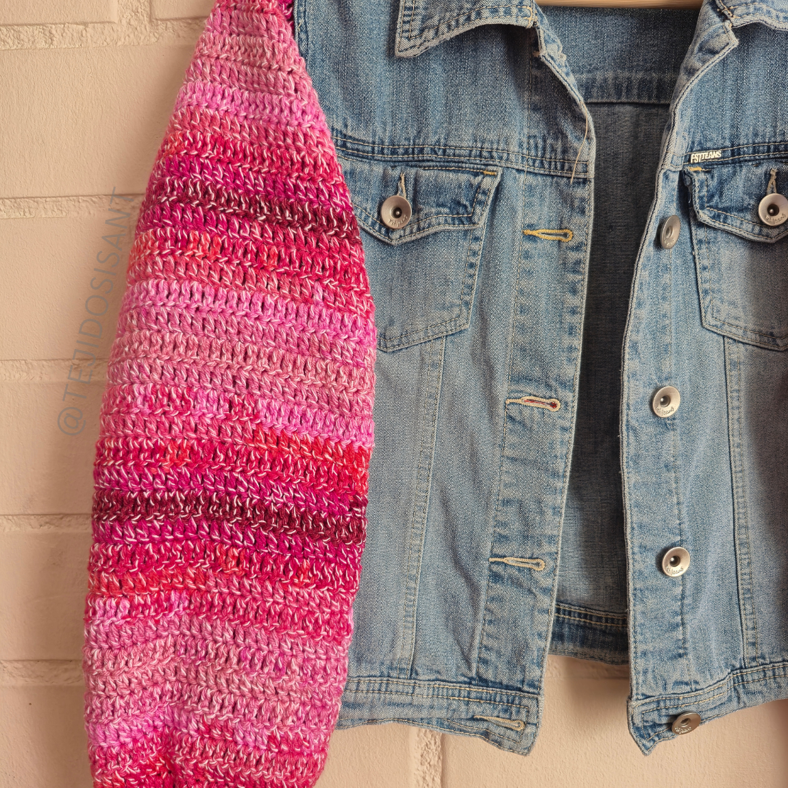 Chaqueta lanera rosa/fucsia