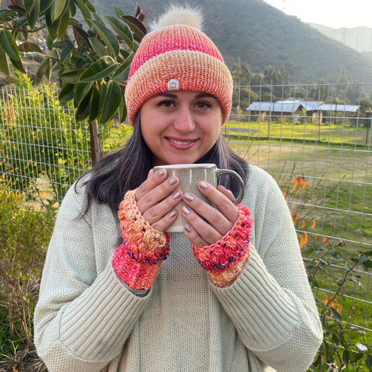 Gorro Matizado fucsia/morado/naranjo