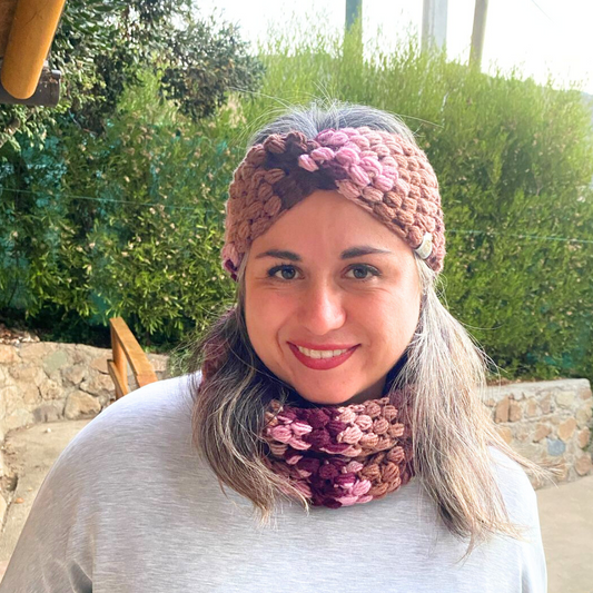 Diadema Matizado rosa/beige