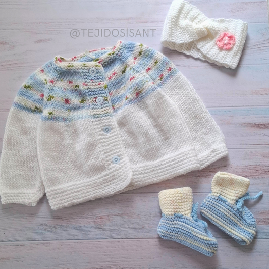 Chaleco Blanco con Detalle Jacquard
