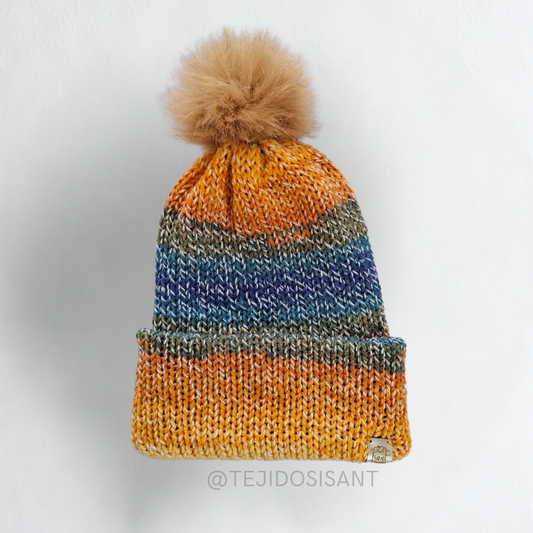 Gorro Matizado naranja /azúl