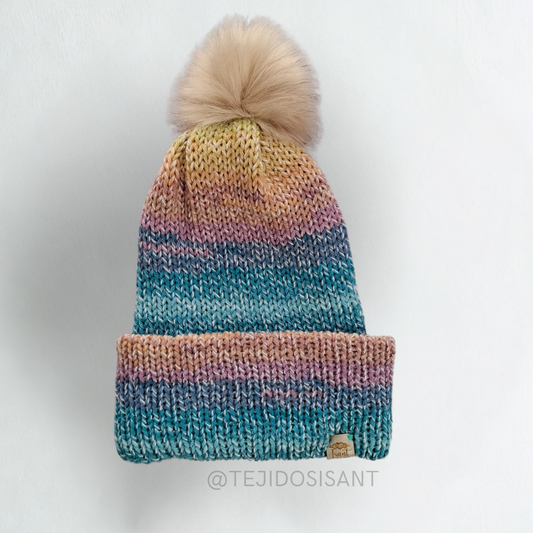 Gorro Matizado lila/celeste