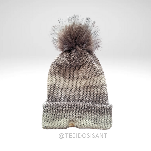 Gorro matizado gris/blanco