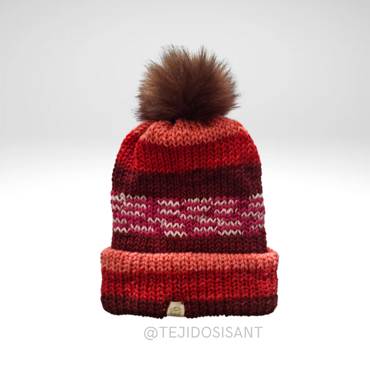 Gorro Matizado rojo/burdeo