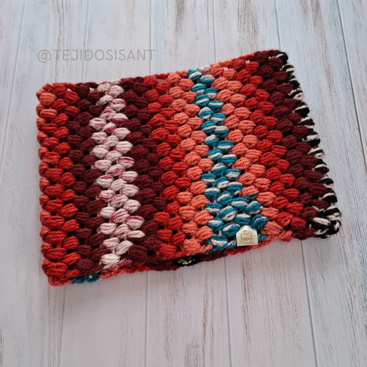 Cuello Matizado rojo/burdeo/azúl