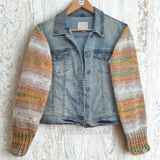 Chaqueta lanera tonos tierra. Talla S-M